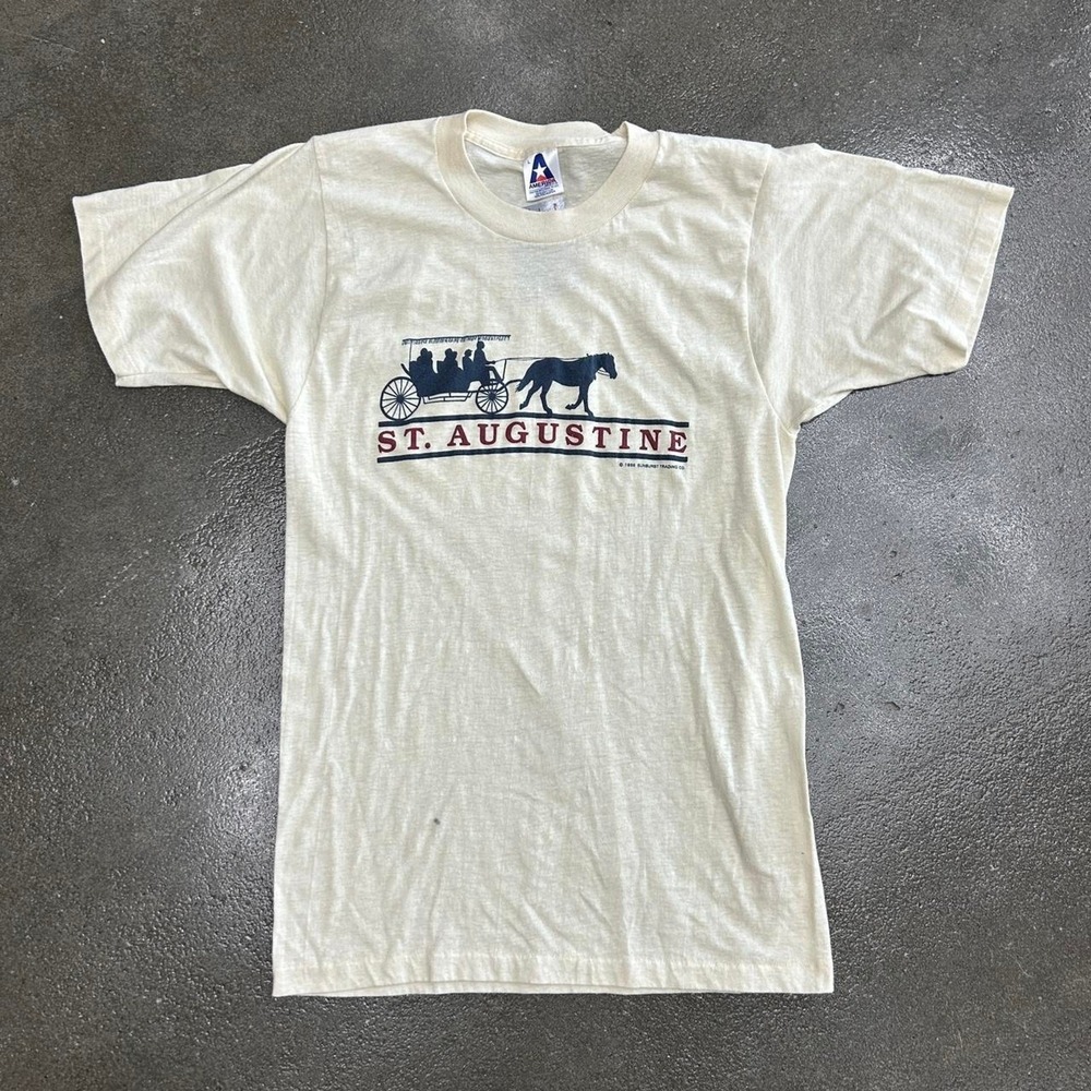 Vintage 1986 St Augustine Florida America Size Large Single Stitch Tee Shirt